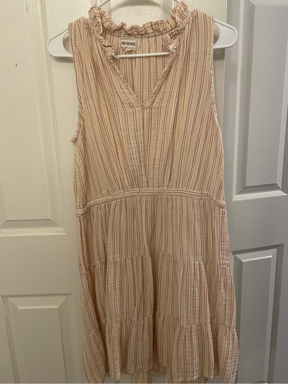 4our Dreamers cotton striped midi dress size M, sleeveless